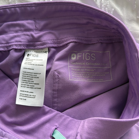 Figs Yola High Rise Scrub Bottom Small Tall Purple - Picture 3 of 3